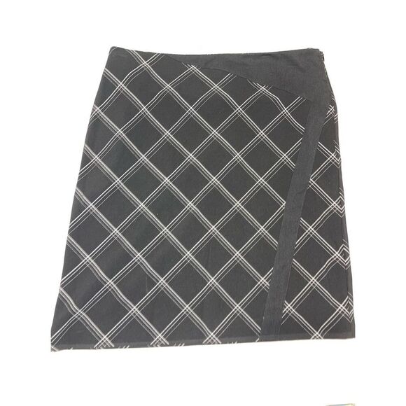 Alfani Womens Pencil Cut Straight Skirt Black Pull On Abstract Size 12 Petite A3 - Picture 1 of 6